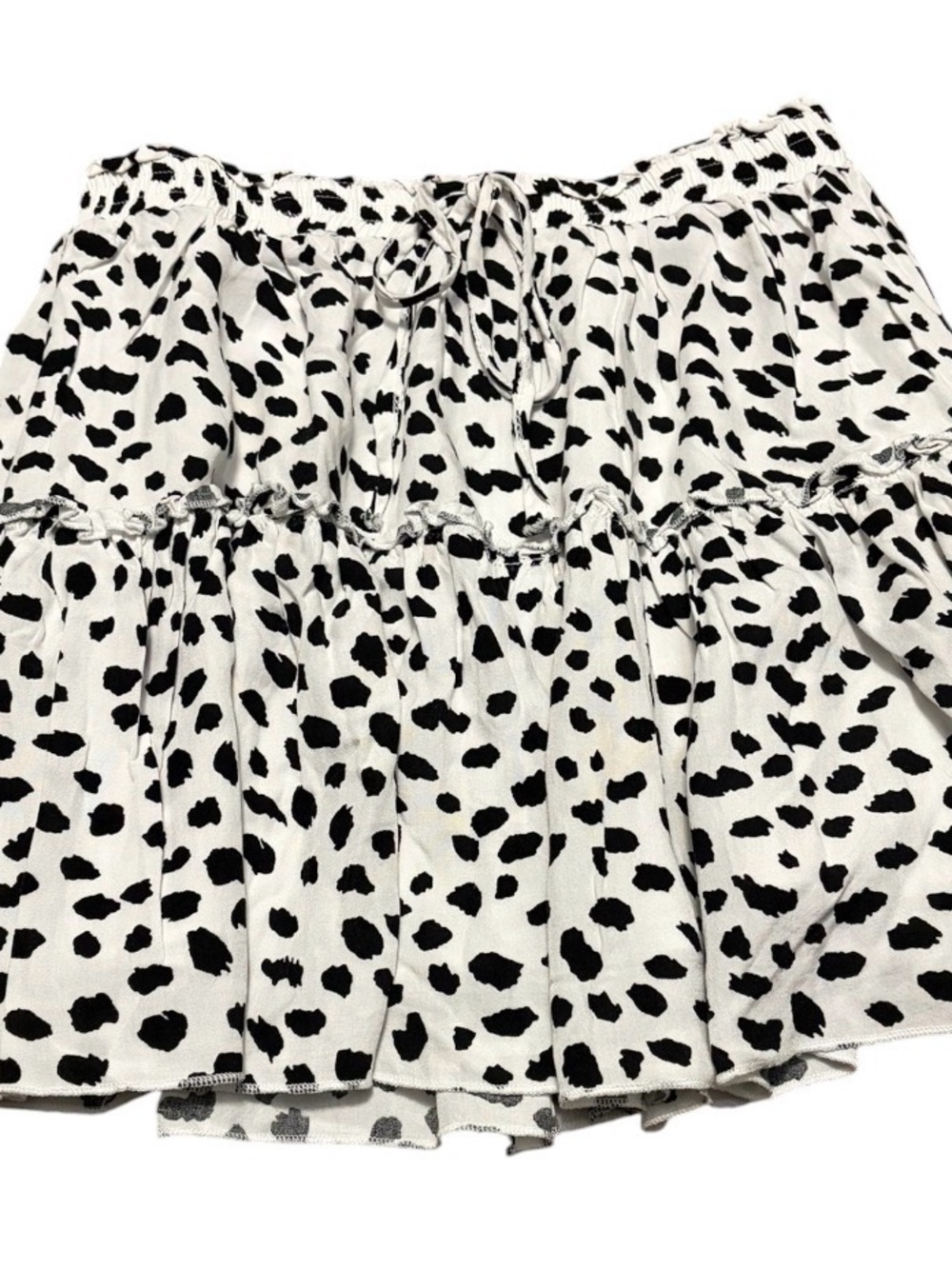 Womens Black & White Tiered Skirt